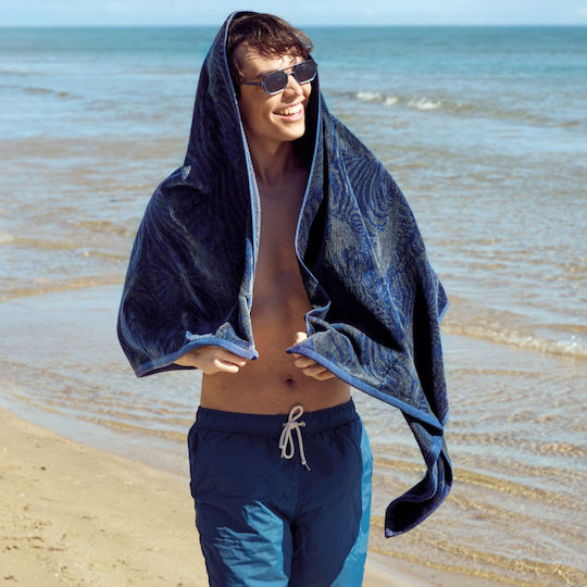 Kentia Cotton Blue Beach Towel 80x160cm