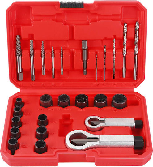 Broken Screw Extractor Set Zola 26 Pieces Drill Compatible High-quality Steel Carrying Case