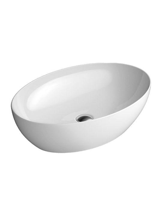 GSI Pura Επικαθήμενος Νιπτήρας Πορσελάνης 60x42x16cm Λευκός