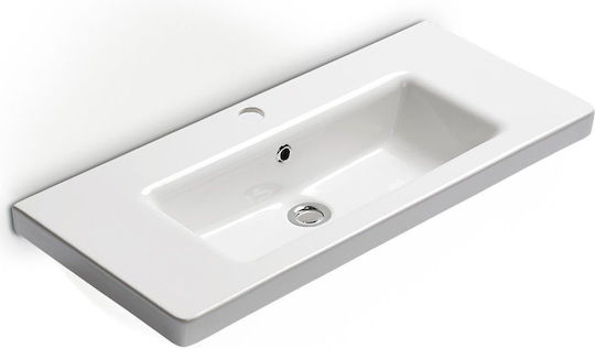 Bianco Ceramica Urban Επικαθήμενος Νιπτήρας Πορσελάνης 80x35x10.9cm Λευκός