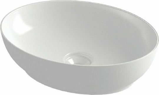 Orabella Trend Oval 02 Deasupra Blatului Chiuvetă Porțelan 50x38x14.4cm White Glossy