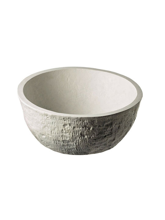 Tema Einbaubecken Badezimmerwaschbecken Stein 40x40x17cm Weiß