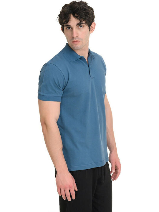 Polo Bluza Tricou Cu Mânecă Scurtă Albastru Petrol