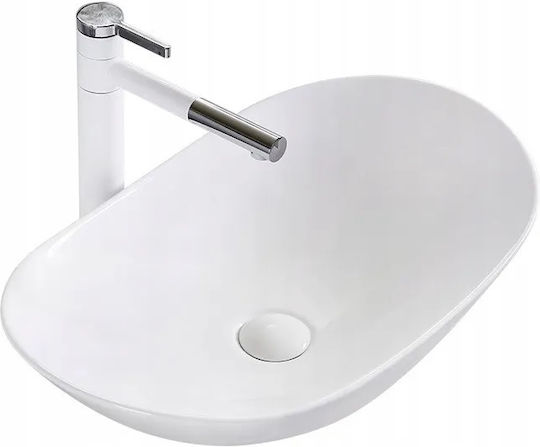 Rea Royal Επικαθήμενος Νιπτήρας Πορσελάνης 62x36x16cm Λευκός