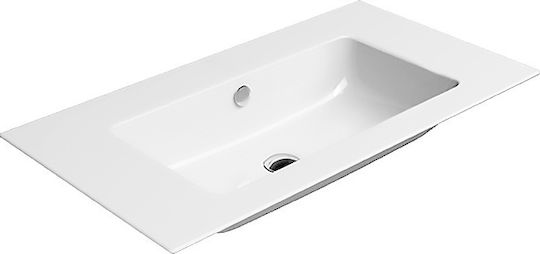 GSI An der Wand montiert Wandhängendes / Aufgesetztes Waschbecken Porzellan 82x46cm White