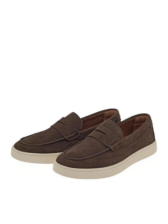 Δερμάτινα Ανδρικά Loafers σε Καφέ Χρώμα