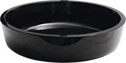 Karag Nero Επικαθήμενος Νιπτήρας Γυάλινος 42x42x12cm Μαύρος