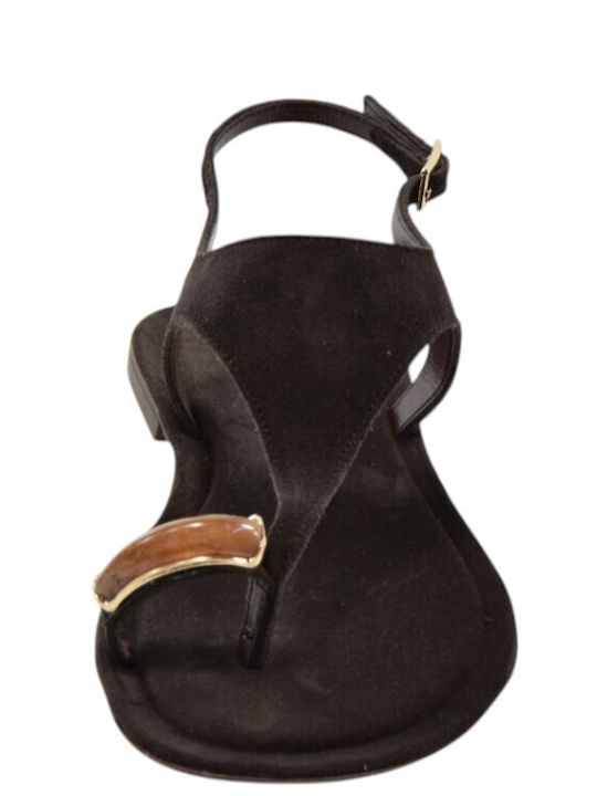 Leather Women's Sandals Brown