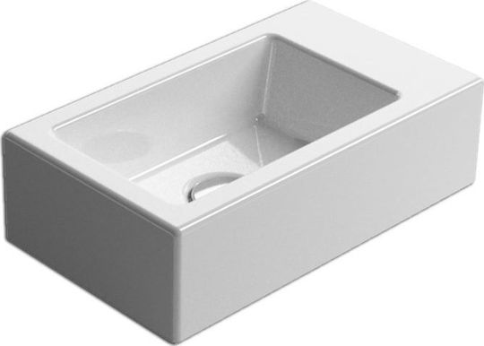 GSI Kube Επικαθήμενος Νιπτήρας Πορσελάνης 40x23x11.5cm Λευκός