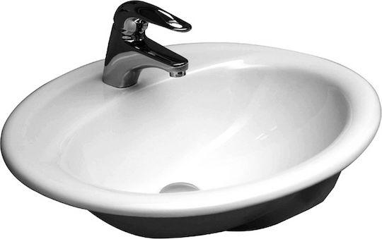 Serel Ένθετος Νιπτήρας Πορσελάνης 58x49x18.5cm Λευκός