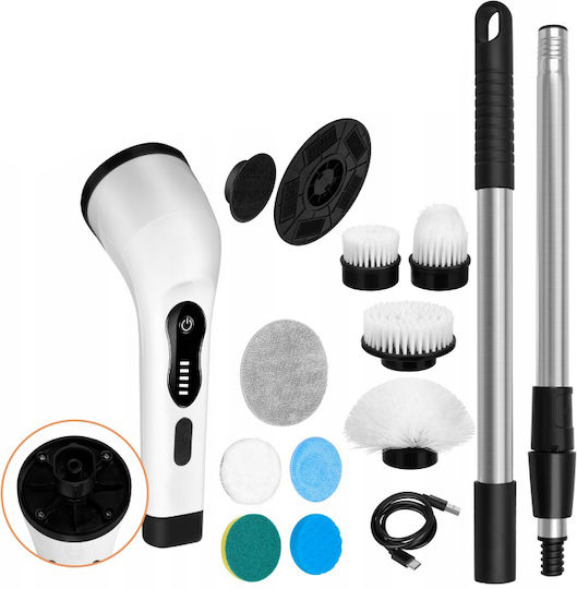 Perie Electrică Rotativă de Curățare Zola 9 Capete Interșchimbabile Mâner Telescopic Afișaj Digital 2 Viteze Reîncărcabilă 1500 mAh