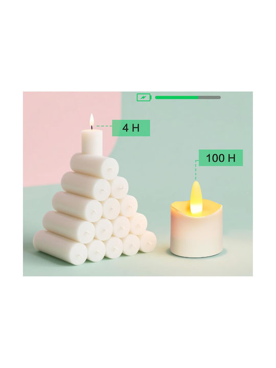 Decorative LED Lamp Warm White Wax Polish 12pcs