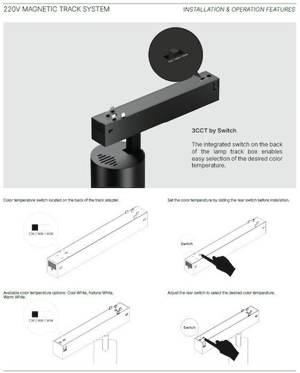 Inlight LED Γραμμικό Φωτιστικό Οροφής 18W Ρυθμιζόμενο Λευκό Μ33.4xΒ6xΥ6εκ.