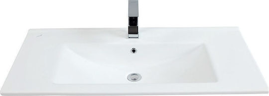 Creavit Slim Ένθετος Νιπτήρας Πορσελάνης 85x45cm Λευκός