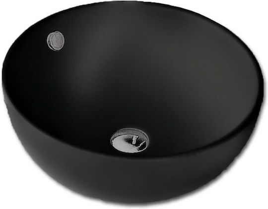 Gloria Creso Επικαθήμενος Νιπτήρας Πορσελάνης 44x44x17cm Μαύρος