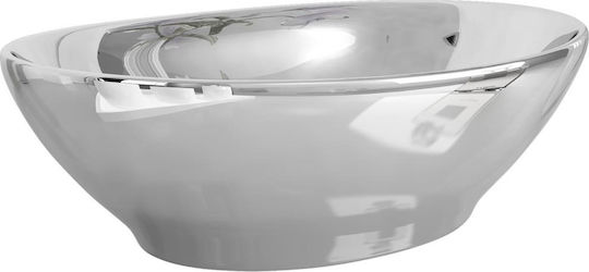 vidaXL Επικαθήμενος Νιπτήρας Κεραμικός 40x33x13.5cm Ασημί