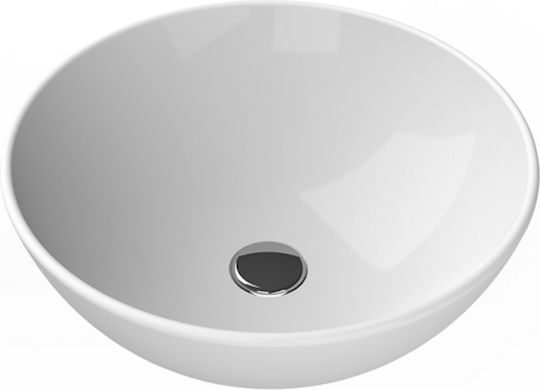 Cerastyle Zero Επικαθήμενος Νιπτήρας Πορσελάνης 46x46x13.5cm Λευκός