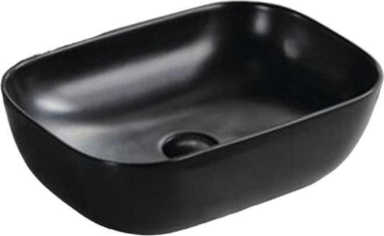 Gloria Elegan-4 Επικαθήμενος Νιπτήρας Πορσελάνης 46.5x33x13.5cm Black Matt Gloria Elegan-4 Επικαθήμενος Νιπτήρας Πορσελάνης 46.5x33x13.5cm Black Matt