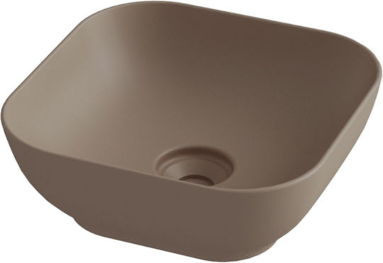 Olympia Trend Square Επικαθήμενος Νιπτήρας Πορσελάνης 38x38x14.4cm
