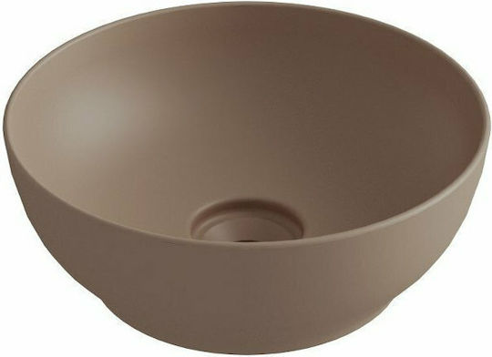 Olympia Trend Round Επικαθήμενος Νιπτήρας Πορσελάνης 38x38x14.4cm