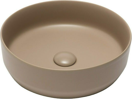 Swiss Aqua Technologies Infinitio Επικαθήμενος Νιπτήρας Κεραμικός 39x39x12cm Taupe Ματ