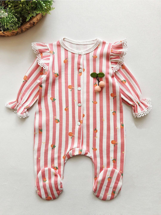 SteweHome Set Onesie With Accessories Orange White 2 Pieces