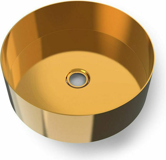 Voss Milo PVD Επιτραπέζιος Επικαθήμενος Νιπτήρας Inox 40x40x12cm