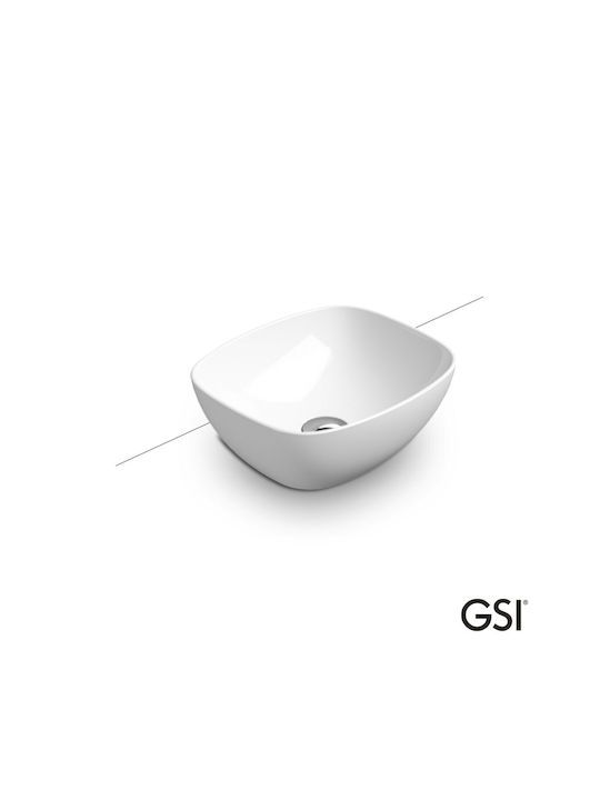 GSI Nubes Aufgesetztes Waschbecken Porzellan 40x35x16cm White