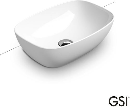 GSI Nubes Aufgesetztes Waschbecken Porzellan 50x35x16cm White