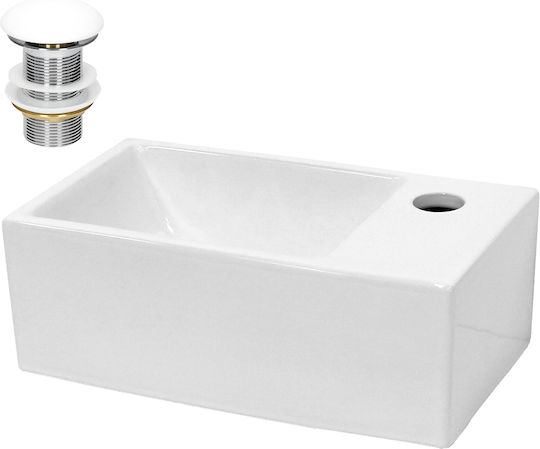 ECD Germany Επικαθήμενος Νιπτήρας Κεραμικός 35x20.5x12.5cm Λευκός