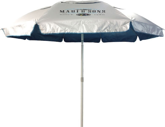 Maui & Sons Umbrelă De Plajă Pliabilă Din Aluminiu Cu Diametru De 2.2m Cu Umbrelă, Protecție UV Și Rezistență La Vânt Royal Albastru