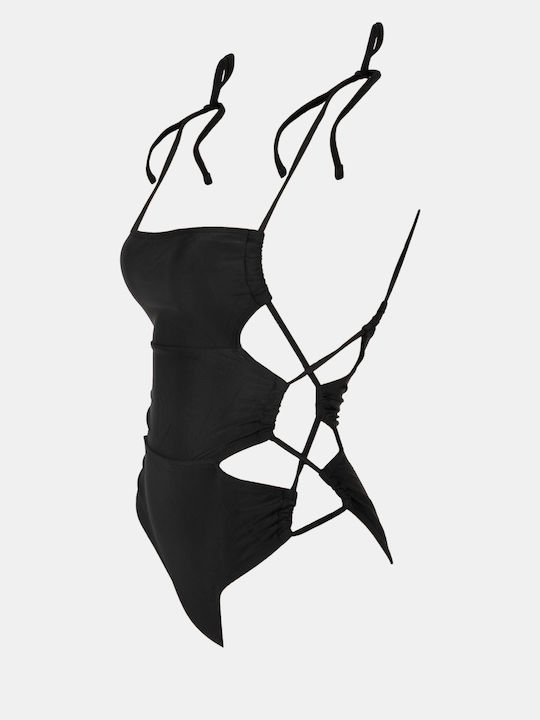 Sexy Cut Out Black One Piece Swimsuit Size XL Black