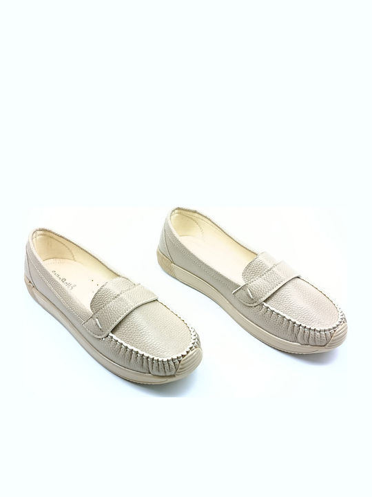 Women's Loafers In Beige Colour