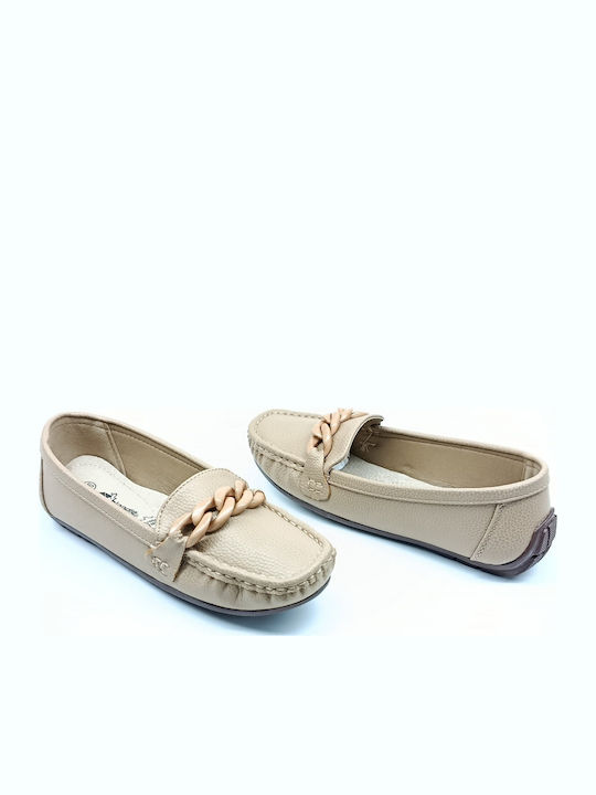 Women's Loafers In Beige Colour