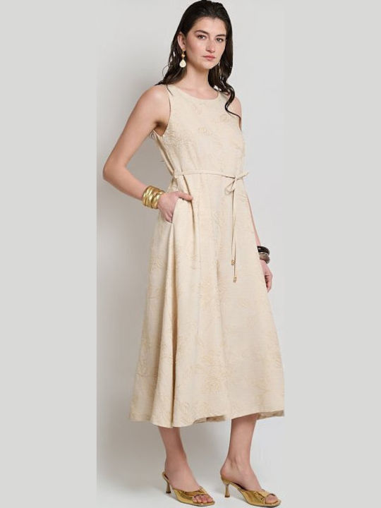 Women's Sleeveless Jumpsuit Beige