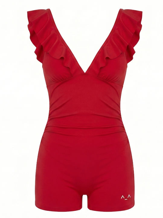 Women's One-piece Shorts Red