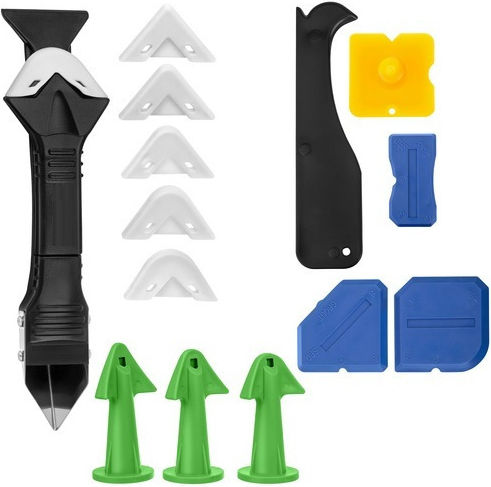 Set De Vârfuri Pentru Spatule Din Silicon Zola 14 Bucăți Aplicare Netezire Îmbinări Raclete Aplicatoare Multicolor
