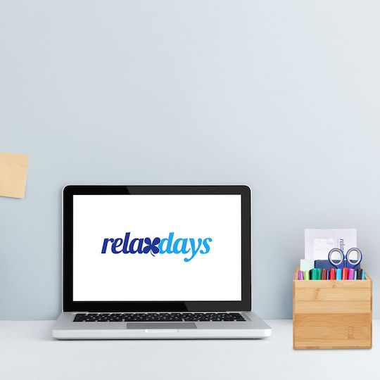 Relaxdays Storage Box Bamboo 4 Compartments 12x14x35cm Natural Brown