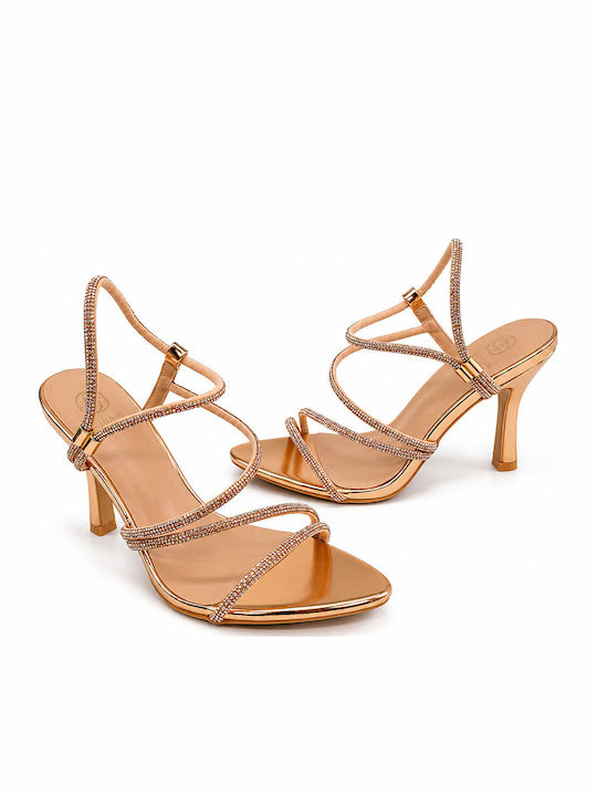 Sandals with Strass Gold