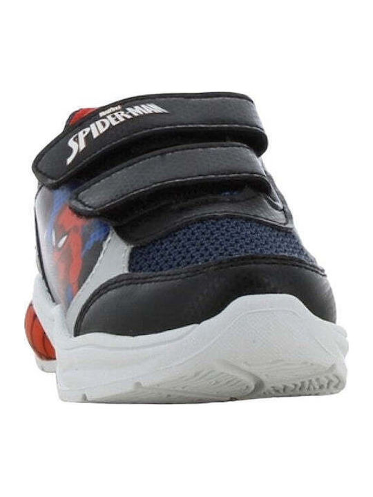 Kids Sneakers Anatomic with Hoop & Loop Closure & Lights Black