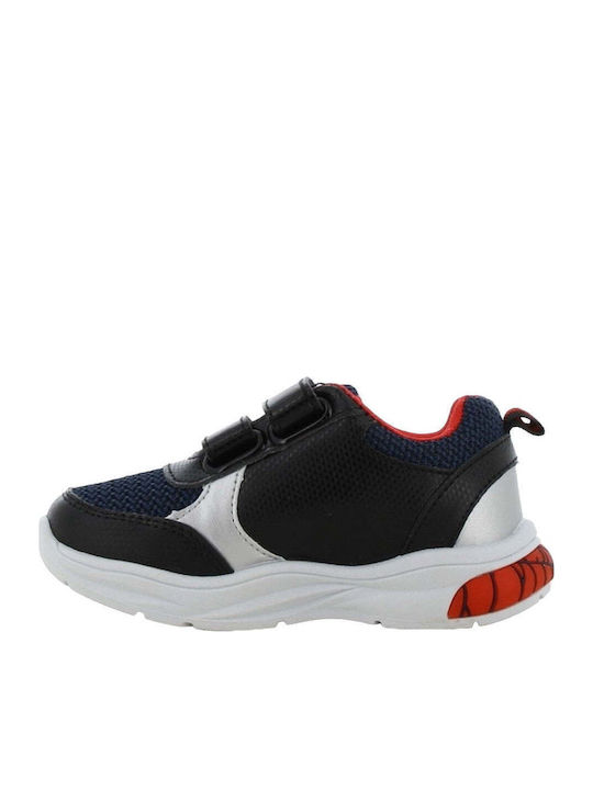 Kids Sneakers Anatomic with Hoop & Loop Closure & Lights Black