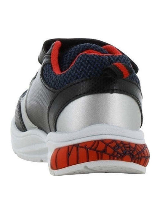 Kids Sneakers Anatomic with Hoop & Loop Closure & Lights Black