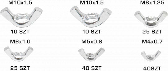 Set Butterfly Nuts M4-M10 150 Pieces