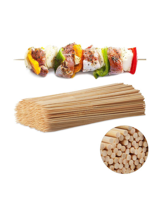Relaxdays Grillwerkzeug-Set 500 Bambusspieße 30x0,4cm Natürliche Farbe