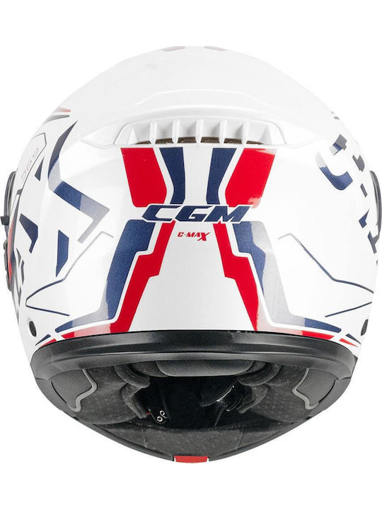 CGM C-Max City 569G Blue / Bianco / Rosso Motorcycle Helmet Flip-Up ECE 22.06 1600gr with Sunvisor
