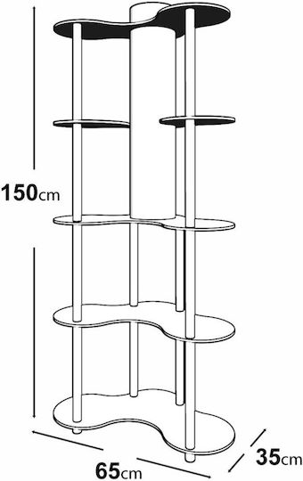 SteweHome Floor Lamp H155xL65cm with Socket for E27 Bulb Brown