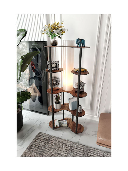 SteweHome Φωτιστικό Δαπέδου Υ155xΜ65εκ. με Ντουί για Λαμπτήρα E27 Καφέ