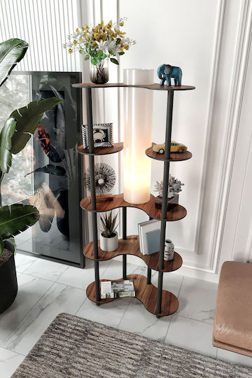 SteweHome Floor Lamp H155xL65cm with Socket for E27 Bulb Brown