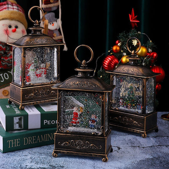 Weihnachts Schneekugel Beleuchtetes Ampel mit Weihnachtsmann Batterien 14.5x8x23cm
