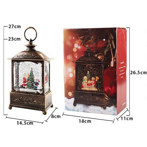 Weihnachts Schneekugel Beleuchtetes Ampel mit Weihnachtsmann Batterien 14.5x8x23cm